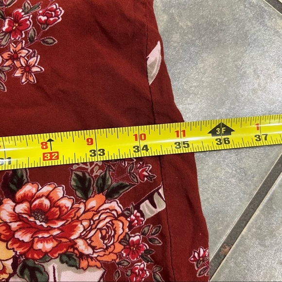 Angie Cardigan Womens L Brick Bull Skull Floral Kimono Western Cowgirl Boho EUC - Picture 6 of 7